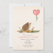 Invitation Fête de la Saint-Valentin Hérisson Champignons Cot (Devant)