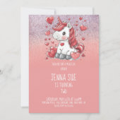 Invitation Fête de la Saint-Valentin Licorne (Devant)
