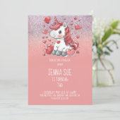Invitation Fête de la Saint-Valentin Licorne (Debout devant)