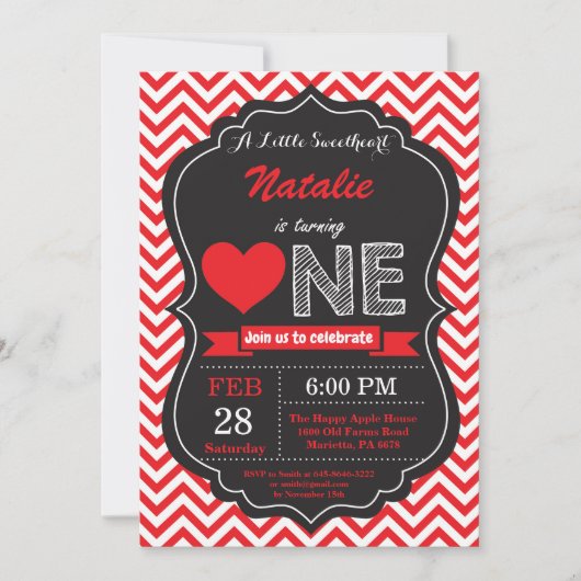 Invitation Fête de la Saint-Valentin Notre Petit Chéri (Devant)