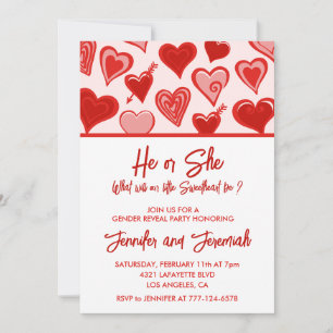 Invitation Fête de la Saint-Valentin révélation du sexe chéri
