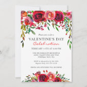 Invitation Fête de la Saint-Valentin romantique aquarelle Flo (Devant)