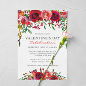 Invitation Fête de la Saint-Valentin romantique aquarelle Flo