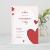Invitation Fête de la Saint Valentin rose moderne (Debout devant)