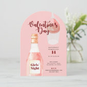 Invitation Fête de la Saint-Valentin Rosé over Roses Rose (Debout devant)