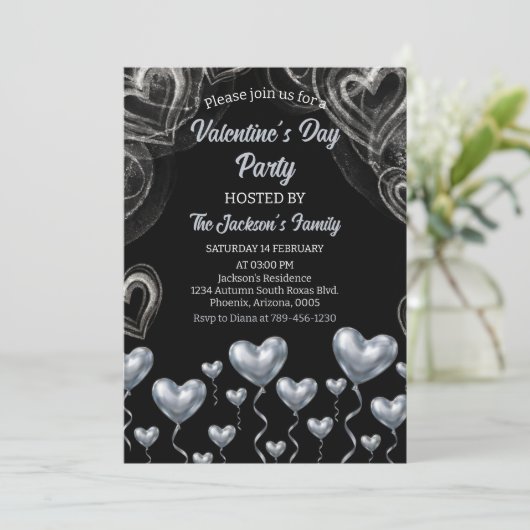 Invitation Fête de la Saint-Valentin SilverHearts (Debout devant)