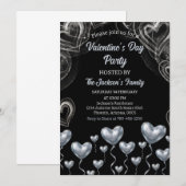 Invitation Fête de la Saint-Valentin SilverHearts (Devant / Derrière)