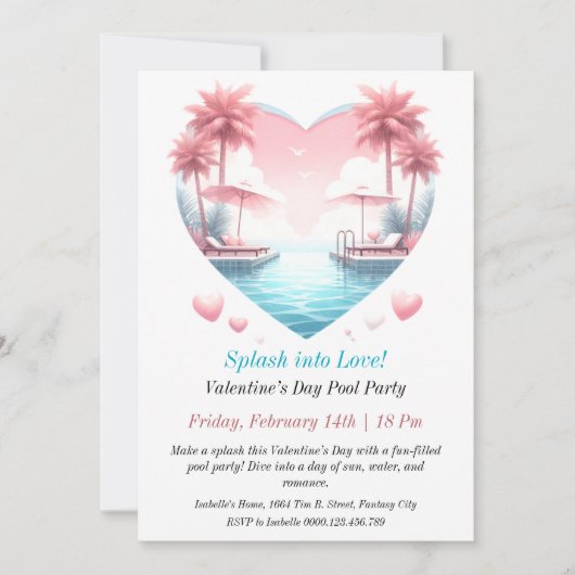 Invitation Fête de la Saint-Valentin sur mesure (Devant)