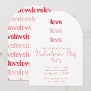 Invitation Fête de la Saint-Valentin Typographie rose et roug