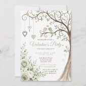 Invitation Fête de la Saint-Valentin Vert Sauge (Devant)