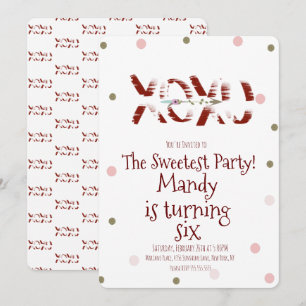 Invitation Fête de la Saint-Valentin XOXO Câlins Baisers Conf