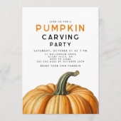 Invitation Fête de la sculpture citrouille d'Halloween (Devant)