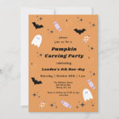 Invitation Fête de la sculpture Citrouille d'Halloween modern (Devant)