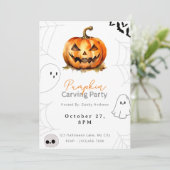 Invitation Fête de la sculpture Citrouille Jack-O' (Debout devant)