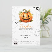 Invitation Fête de la sculpture Citrouille Jack-O' (Debout devant)