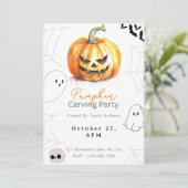 Invitation Fête de la sculpture Citrouille Jack-O' (Debout devant)