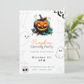 Invitation Fête de la sculpture Citrouille Jack-O' (Debout devant)