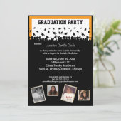 Invitation Fête De La Silhouette Orange Et Noire (Debout devant)