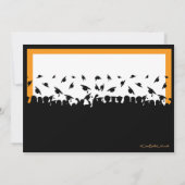 Invitation Fête De La Silhouette Orange Et Noire (Dos)