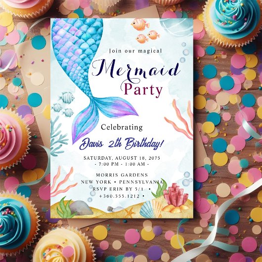 Invitation Fête de la sirène Bash