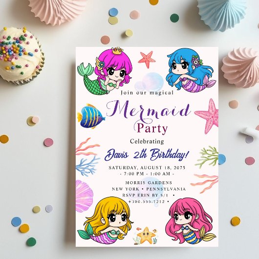 Invitation Fête de la sirène Bash