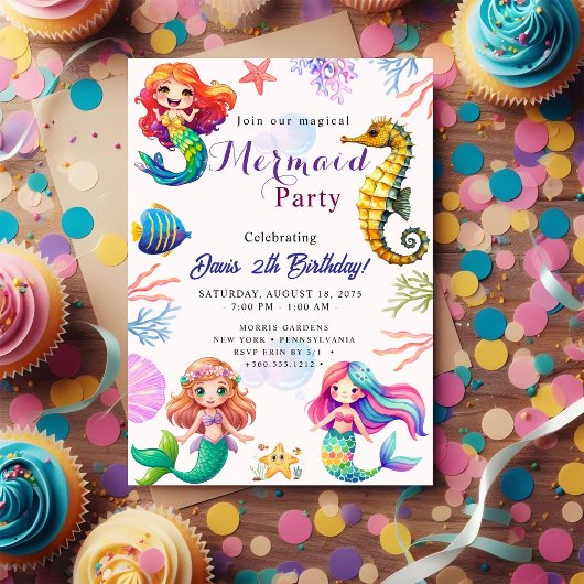 Invitation Fête de la sirène Bash