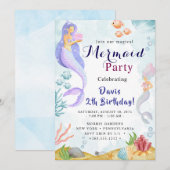 Invitation Fête de la sirène Bash (Devant / Derrière)