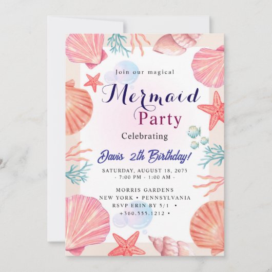 Invitation Fête de la sirène Bash (Devant)