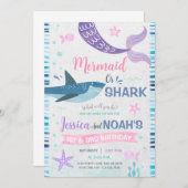 Invitation Fête de la Sirène et du requin (Devant / Derrière)