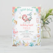 Invitation Fête de la sirène sous la piscine de mer Anniversa (Debout devant)