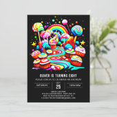 Invitation Fête de la sucrerie Lollipop Anniversaire (Debout devant)