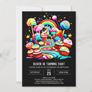 Invitation Fête de la sucrerie Lollipop Anniversaire