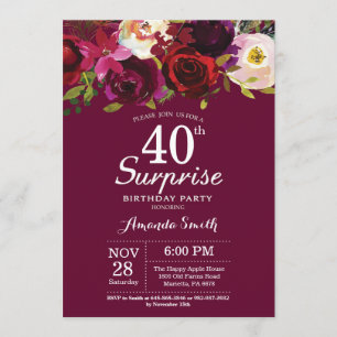 Invitation Fête de la Surprise Florale de Bourgogne 40e anniv