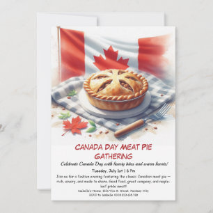 Invitation Fête de la tarte à la viande au charme rustique