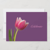 Invitation Fête de la tulipe rose unique - violet (Dos)