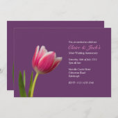 Invitation Fête de la tulipe rose unique - violet (Devant / Derrière)