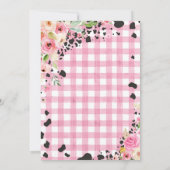 Invitation Fête de la vache Fête rose Floral Ranch Anniversai (Dos)