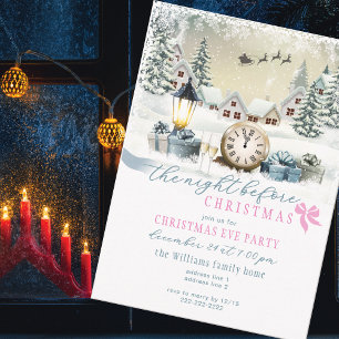 Invitation Fête de la veille de Noël, soirée festive de Noël