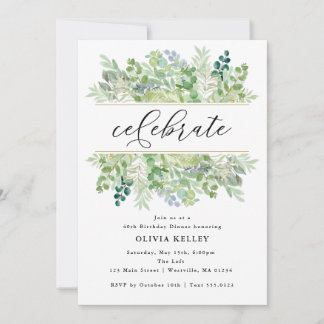 Invitation Fête de la verdure et du feuillage à l'aquarelle