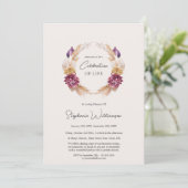 Invitation Fête de la vie 4 Photo Automne Funérailles florale (Debout devant)