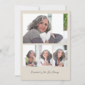 Invitation Fête de la vie 4 Photo Automne Funérailles florale (Dos)