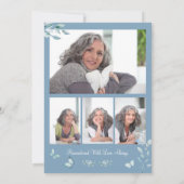 Invitation Fête de la vie 4 Photo Funérailles papillon (Dos)