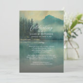 Invitation Fête de la vie au lac Misty Mountain Photo (Debout devant)