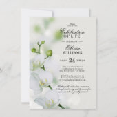 Invitation Fête de la vie blanche de l'orchidée féminine | PH (Devant)