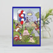 Invitation Fête de la vie dans le pays Americana (Debout devant)