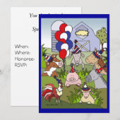 Invitation Fête de la vie dans le pays Americana (Devant / Derrière)