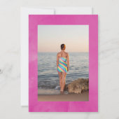 Invitation Fête de la vie de Fuchsia et Purple Shabby (Dos)