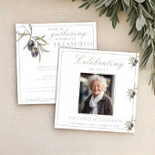 Invitation Fête de la Vie de la Branche de l'Olive aquarelle