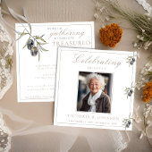 Invitation Fête de la Vie de la Branche de l'Olive aquarelle