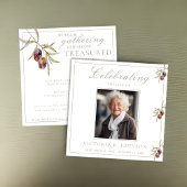 Invitation Fête de la Vie de la Branche de l'Olive aquarelle